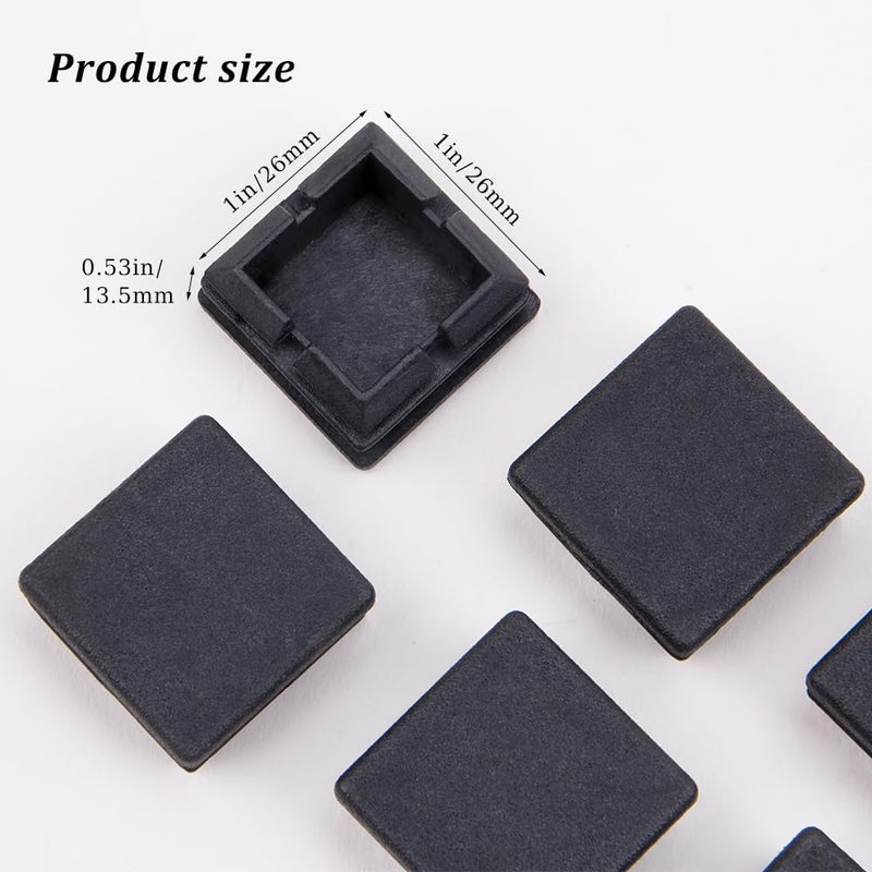 Comidox 10 Pcs Square Tube Plastic Hole Plug 1x1 Inch Cap Cover Tube Chair Glide Insert,Fitness Equipment,Steel Wood Furniture Cap Pipe Plug - Image 4